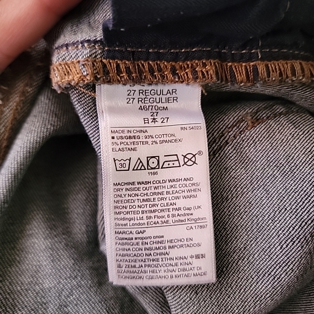 Skynny Distressed Blue Jeans Size 27 GAP 1969 - Picture 6 of 7